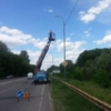 На київському в'їзді в Чернігів ремонтують опори зовнішнього освітлення