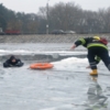 Рятувальники відпрацювали дії з порятунку потопаючого, який провалився під тонку кригу